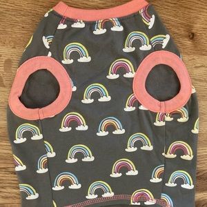 Dog shirt in rainbow canvas